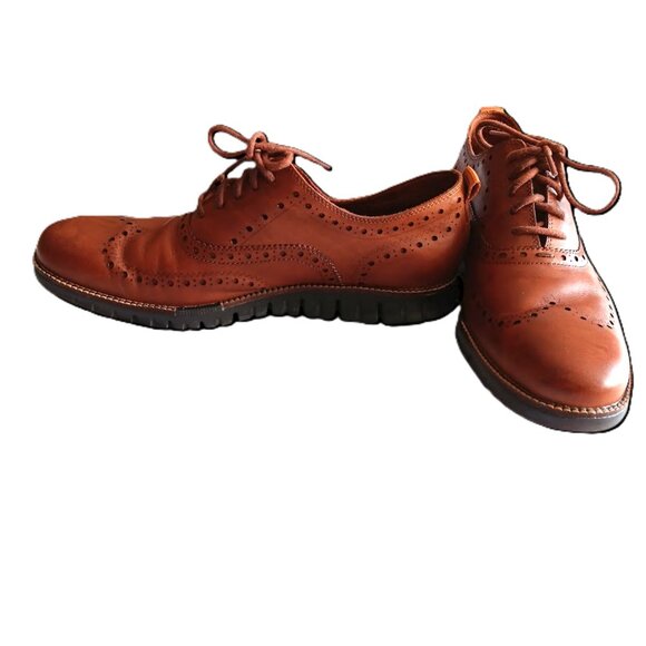 Cole Haan Zero Grand Wingtip Oxfords Men’s 10.5  Brown Leather - Picture 3 of 11